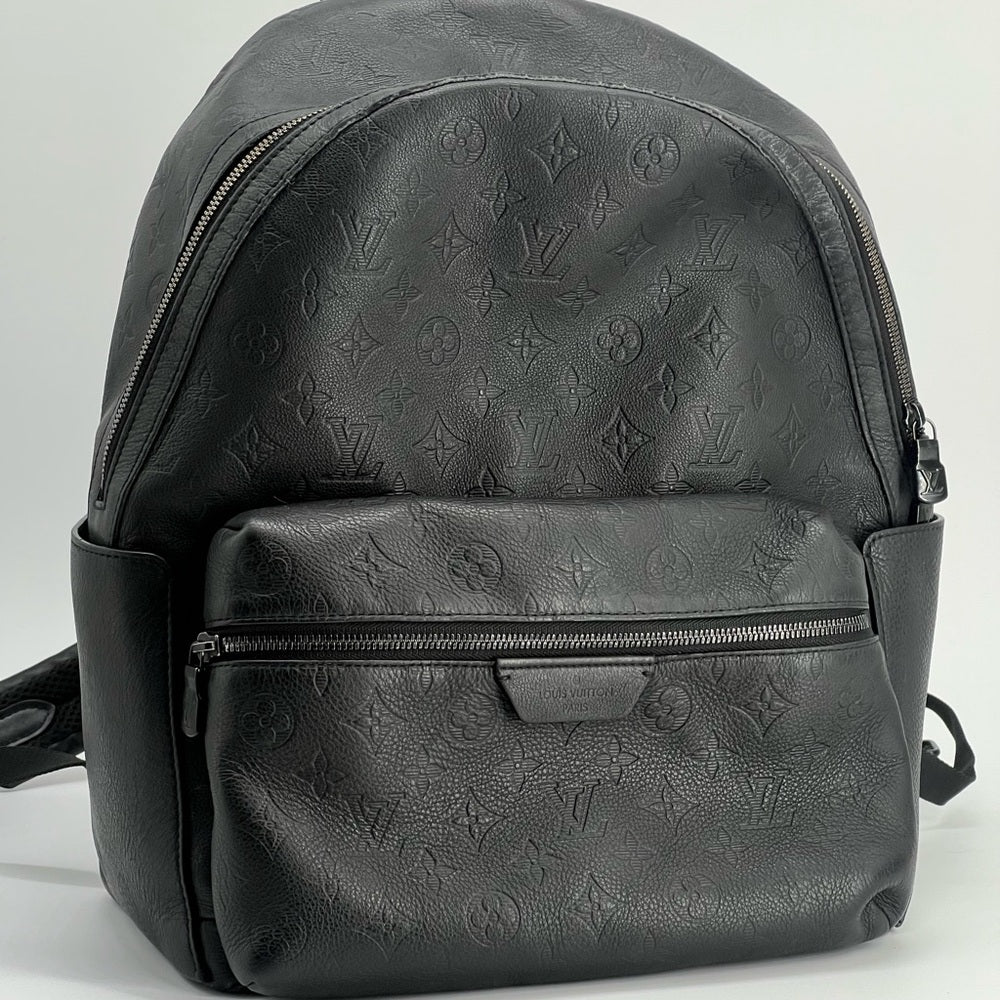 Louis Vuitton Monogram Shadow Discovery Backpack PM Black Leather