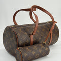 Louis Vuitton Papillon 30 Handbag in Brown Monogram Coated Canvas with mini bag