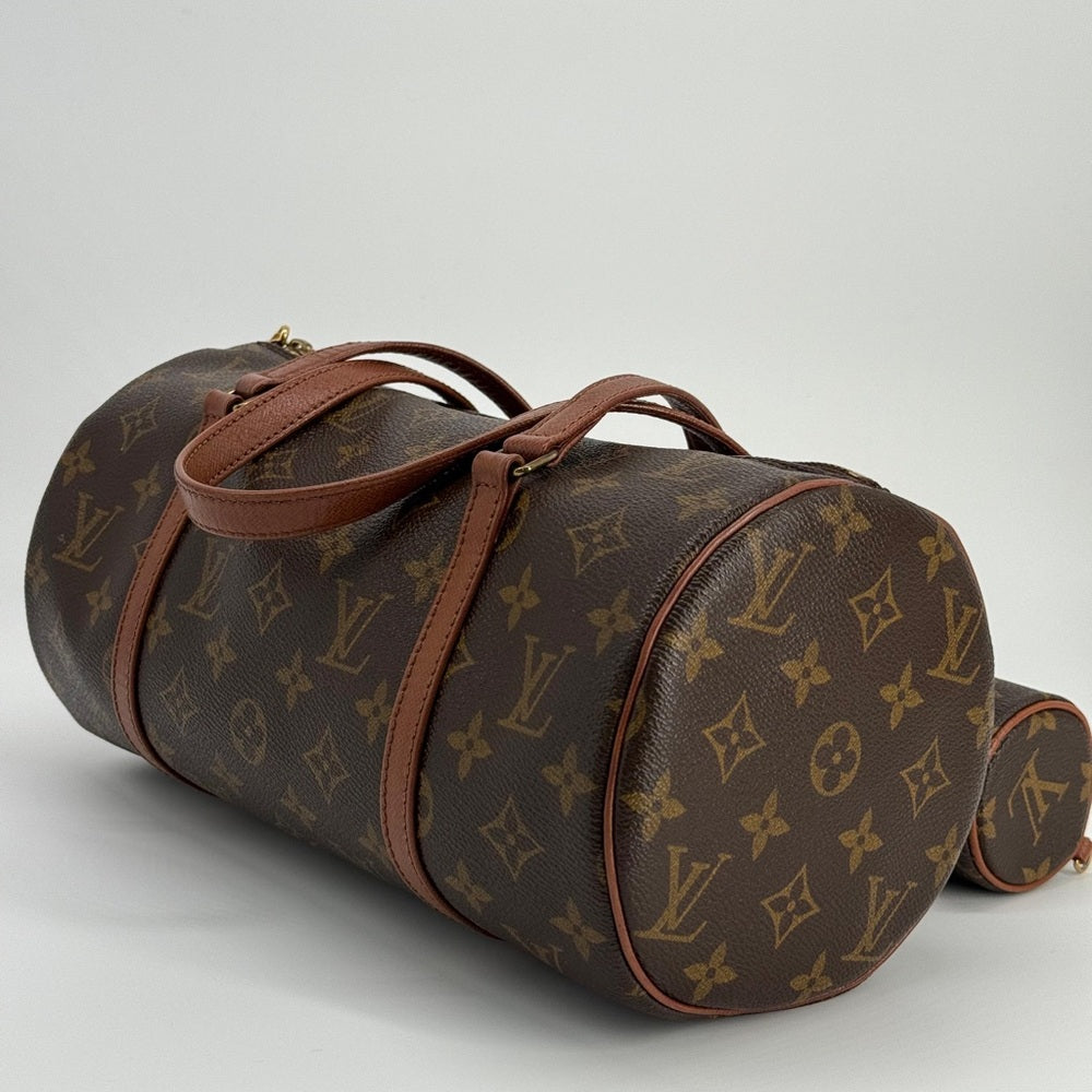 Louis Vuitton Papillon 30 Handbag in Brown Monogram Coated Canvas with mini bag