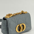 DIOR Micro Dior Caro Bag Grayish Blue Leather Shoulder Bag