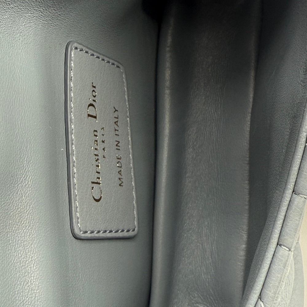 DIOR Micro Dior Caro Bag Grayish Blue Leather Shoulder Bag