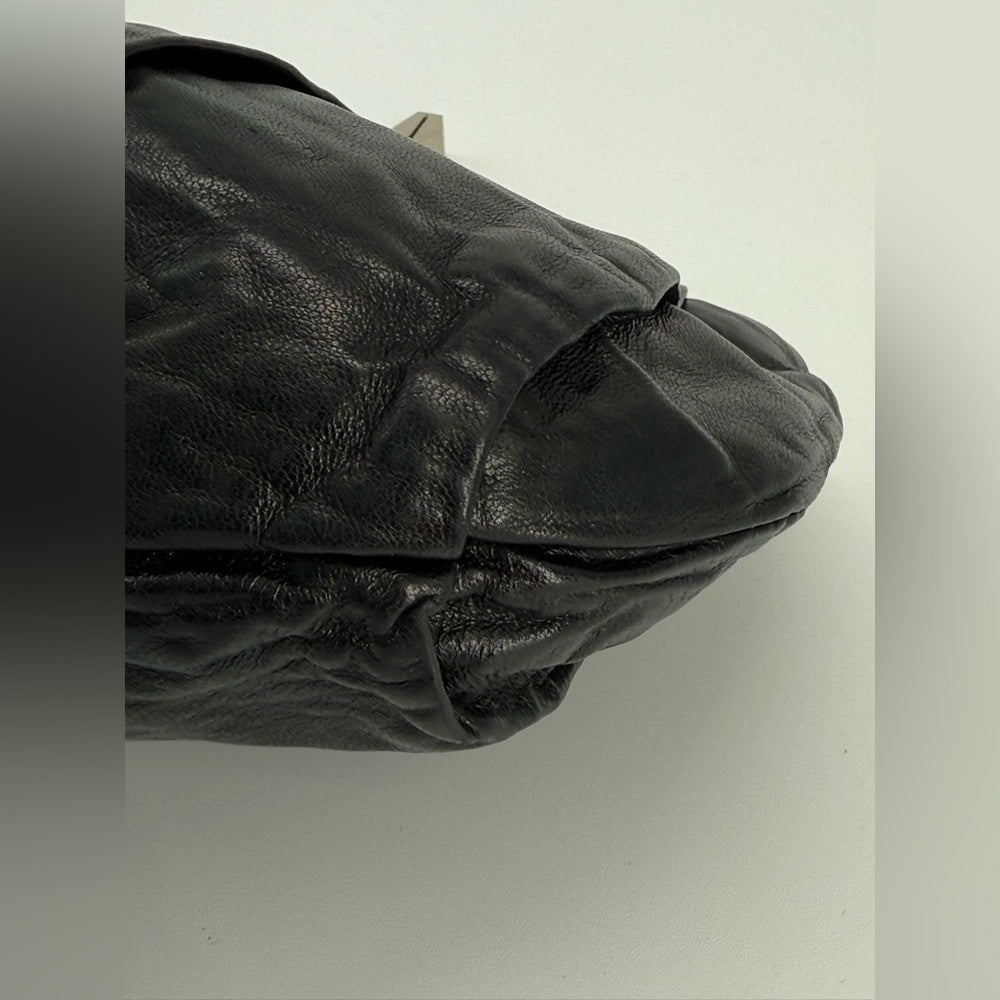 Prada Tessuto Black Leather Pouch Bag