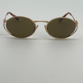 Miu Miu Brass Gold Dark Brown Lens Women Sunglasses Authentic