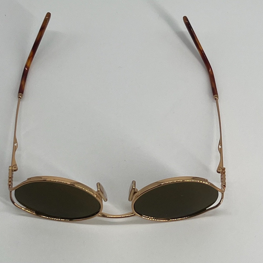 Miu Miu Brass Gold Dark Brown Lens Women Sunglasses Authentic