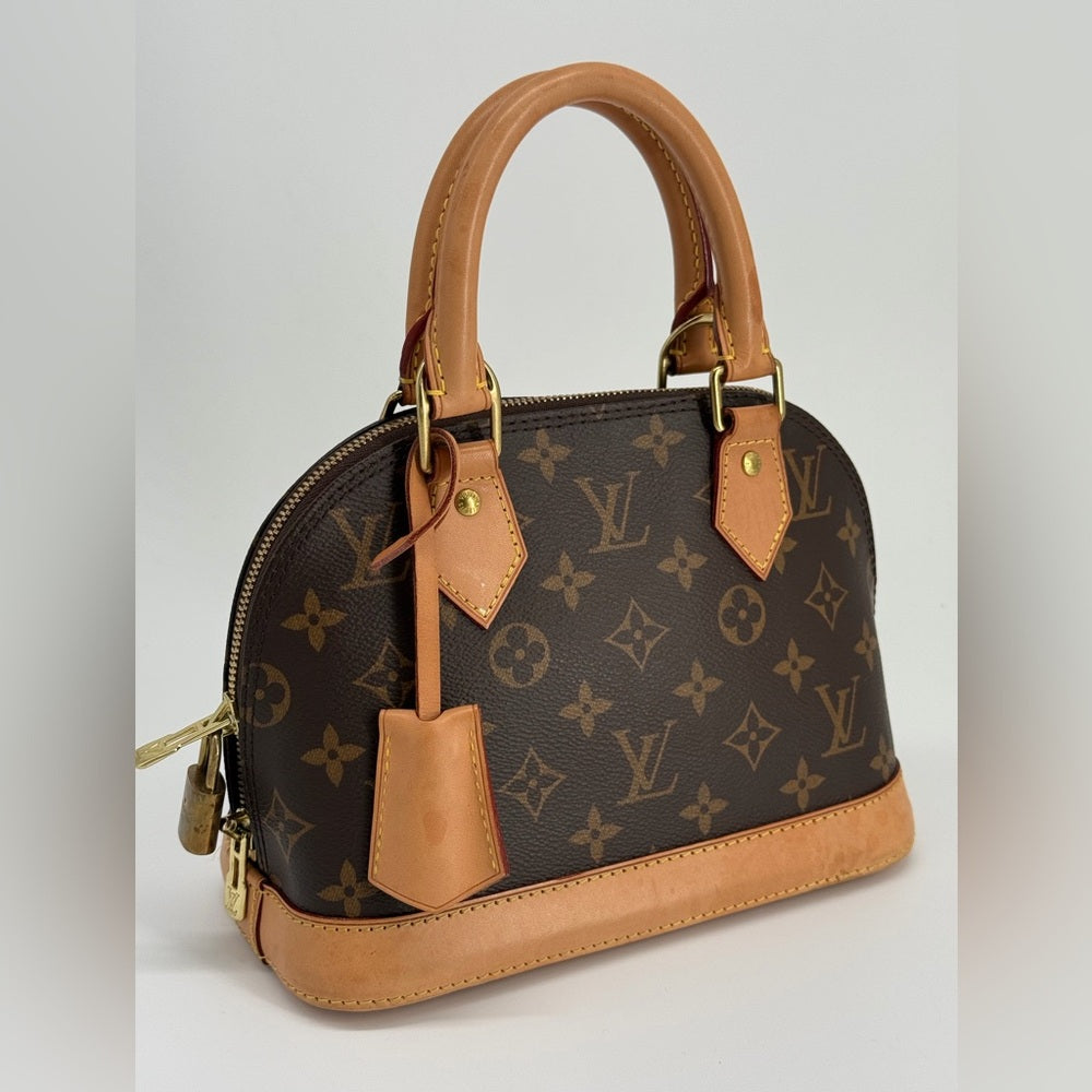 Louis Vuitton Alma Monogram Shoulder Bag BB Brown Canvas