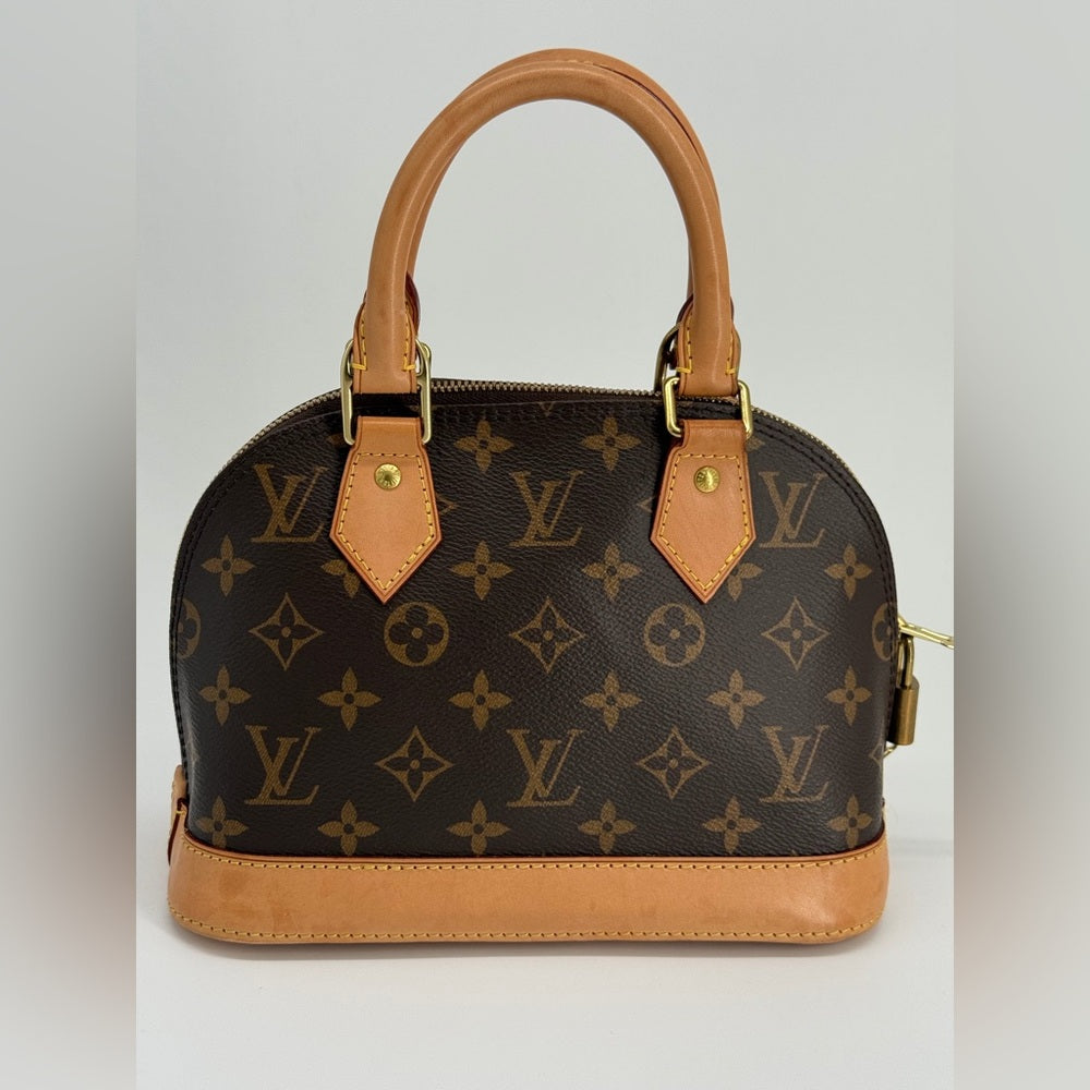 Louis Vuitton Alma Monogram Shoulder Bag BB Brown Canvas
