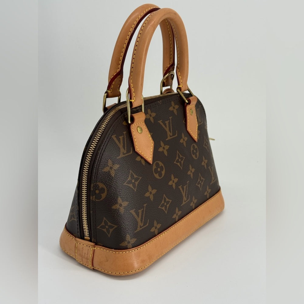 Louis Vuitton Alma Monogram Shoulder Bag BB Brown Canvas