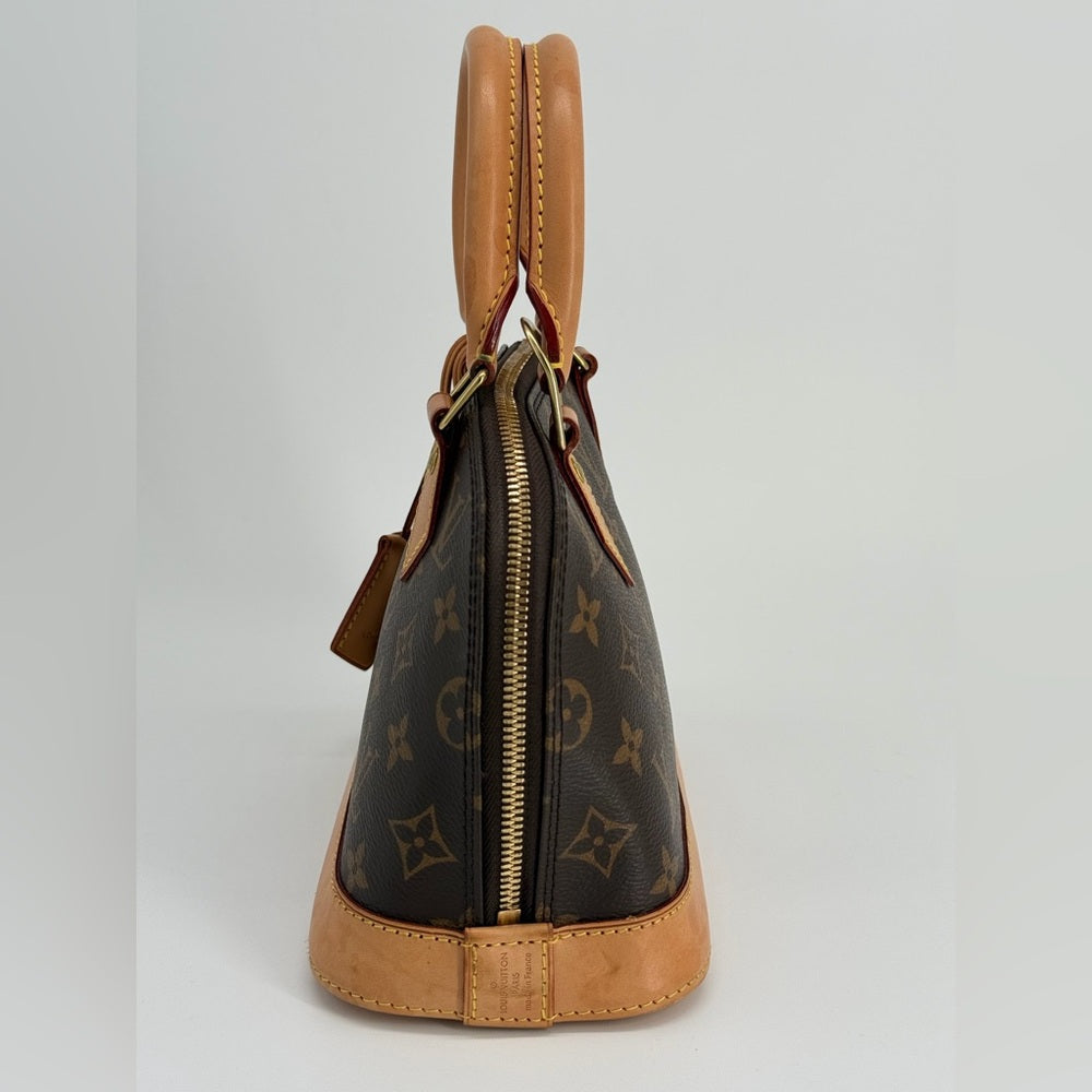 Louis Vuitton Alma Monogram Shoulder Bag BB Brown Canvas
