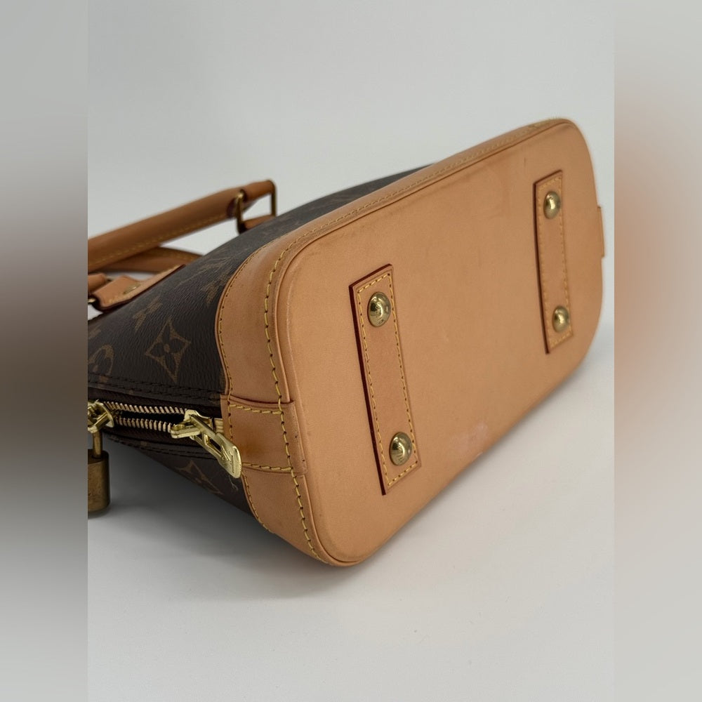 Louis Vuitton Alma Monogram Shoulder Bag BB Brown Canvas