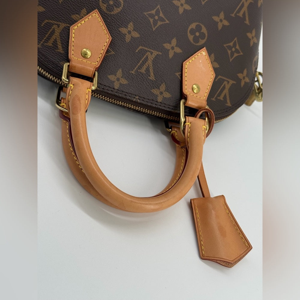 Louis Vuitton Alma Monogram Shoulder Bag BB Brown Canvas