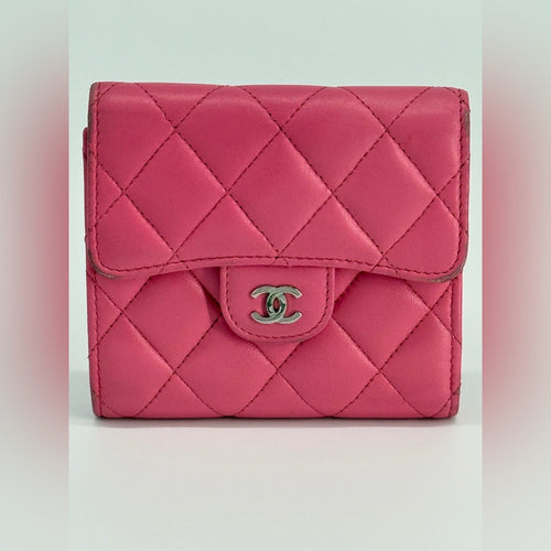 Chanel Compact Flap Wallet Pink Lambskin