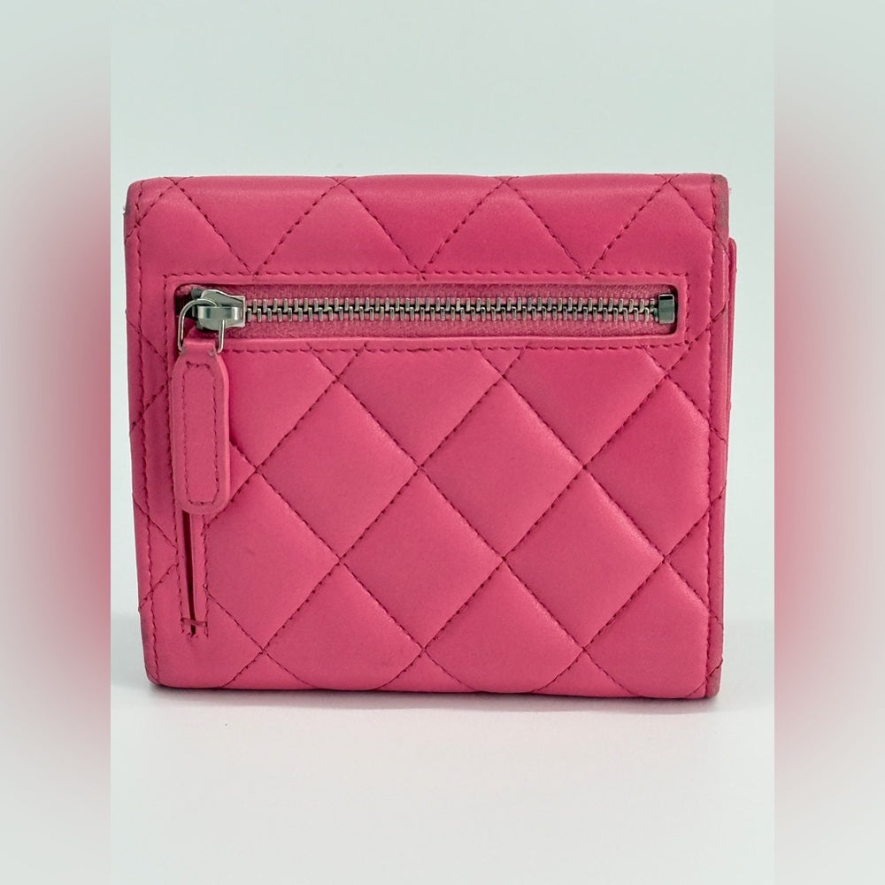 Chanel Compact Flap Wallet Pink Lambskin