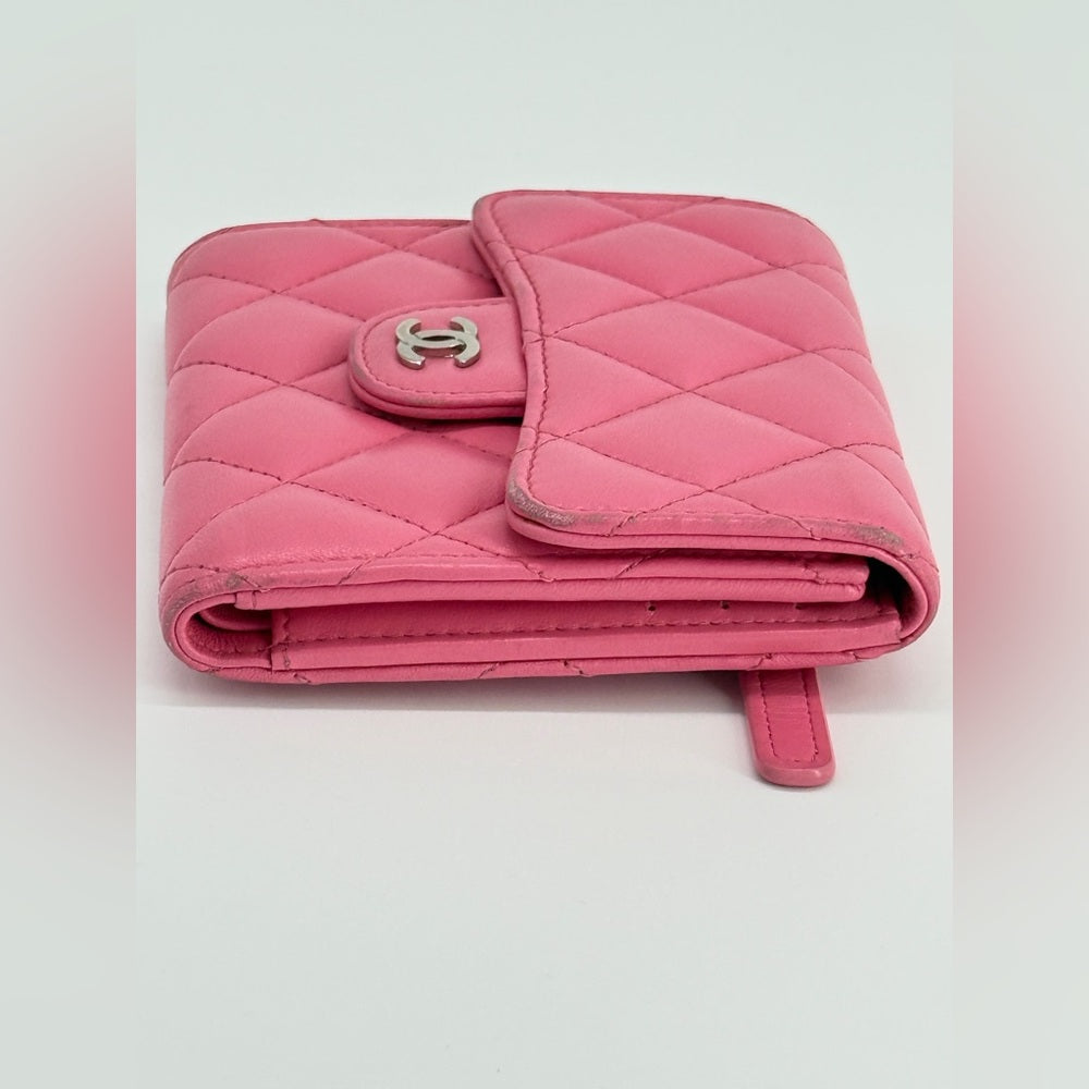 Chanel Compact Flap Wallet Pink Lambskin