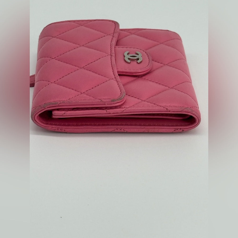 Chanel Compact Flap Wallet Pink Lambskin
