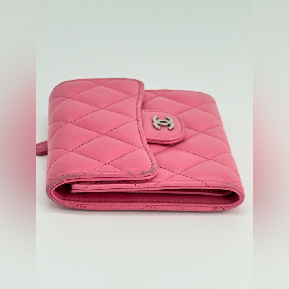 Chanel Compact Flap Wallet Pink Lambskin