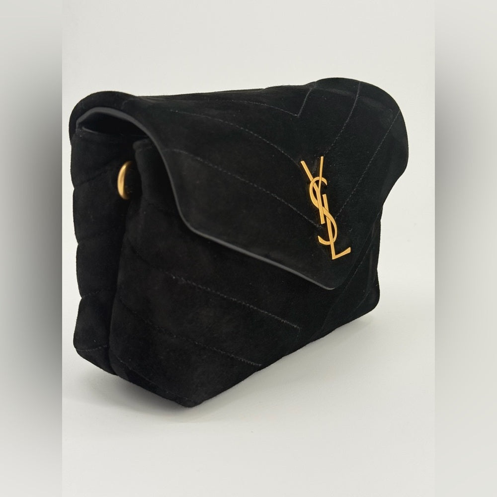 Sain Laurent Black Suede Loulou Toy Handbag