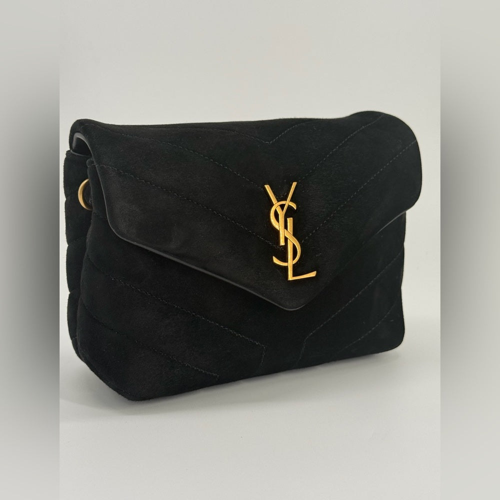 Sain Laurent Black Suede Loulou Toy Handbag