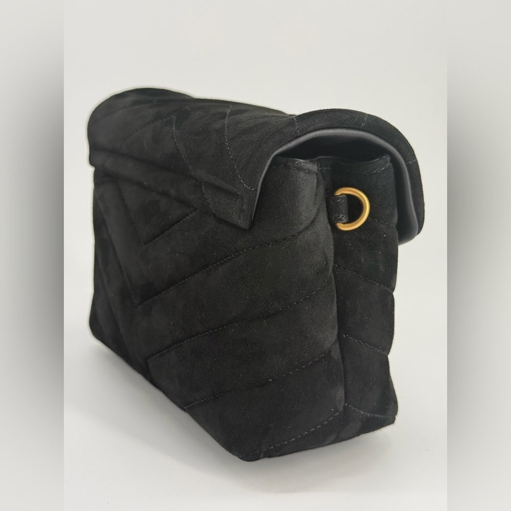Sain Laurent Black Suede Loulou Toy Handbag