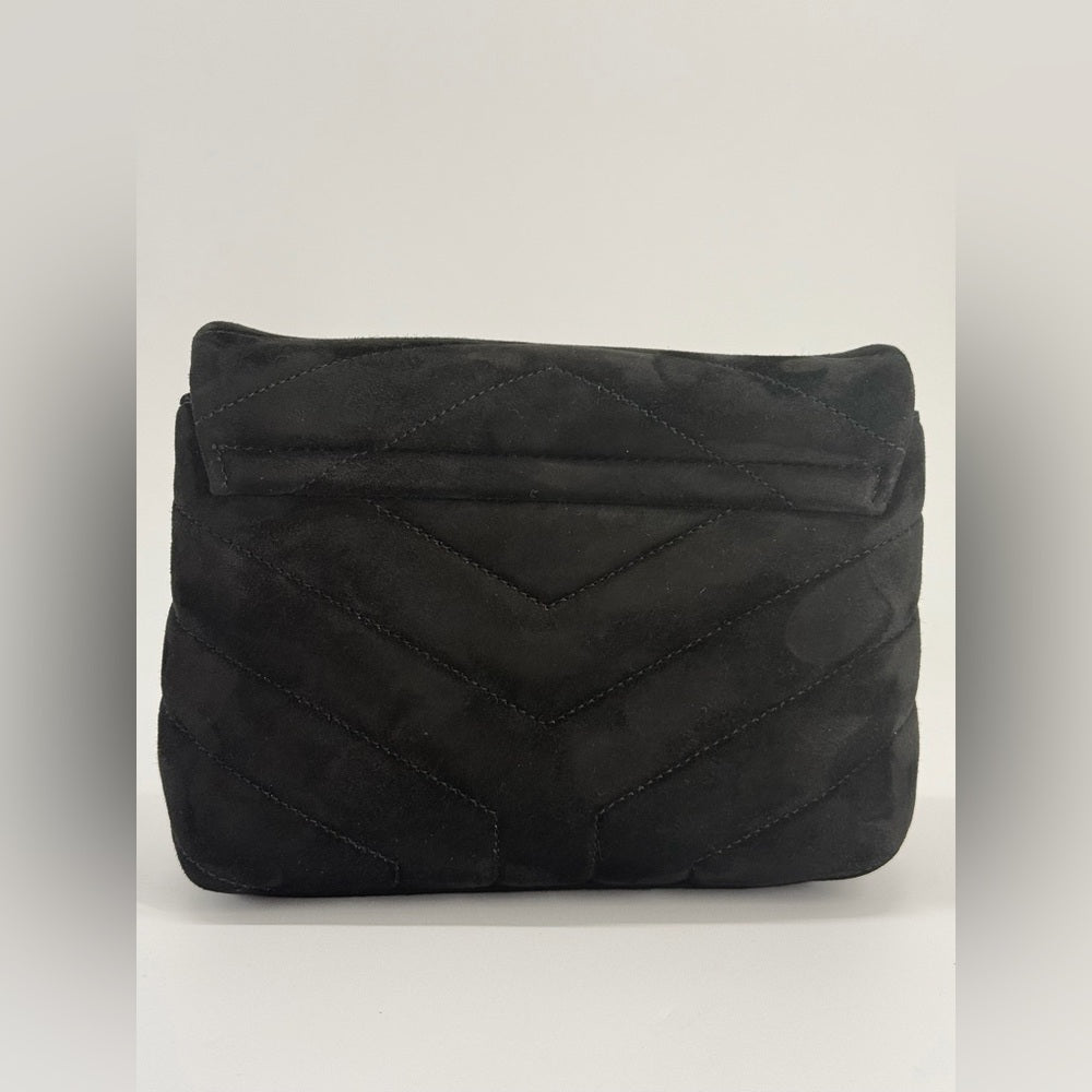 Sain Laurent Black Suede Loulou Toy Handbag