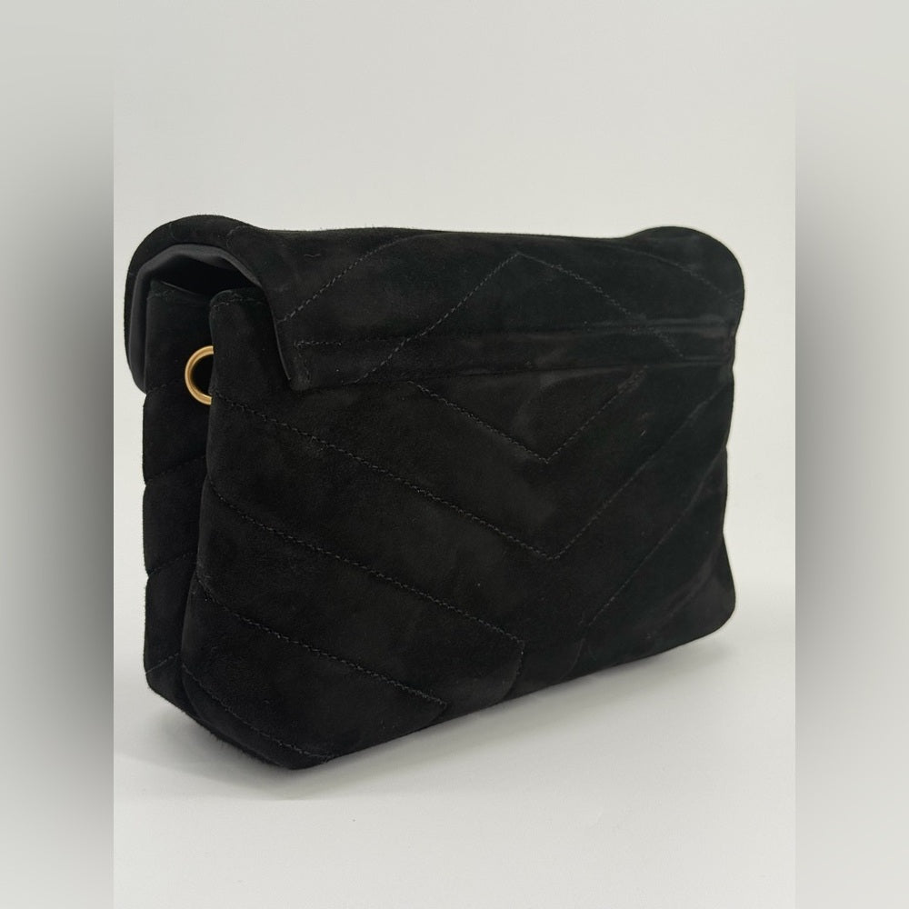 Sain Laurent Black Suede Loulou Toy Handbag