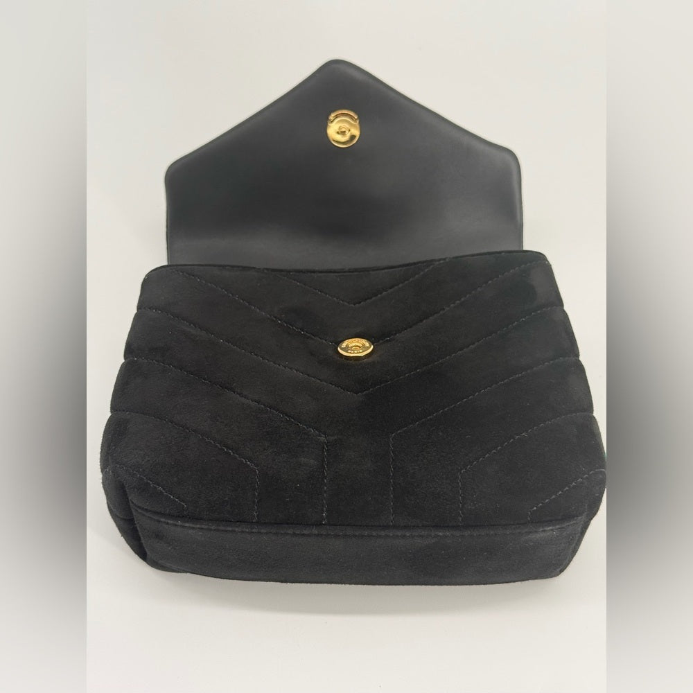 Sain Laurent Black Suede Loulou Toy Handbag
