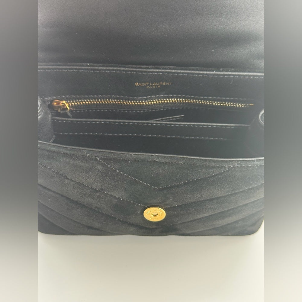 Sain Laurent Black Suede Loulou Toy Handbag