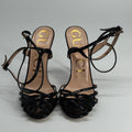 Gucci Patent Leather Crystal Embellishments Sandals Women's Size 36.5