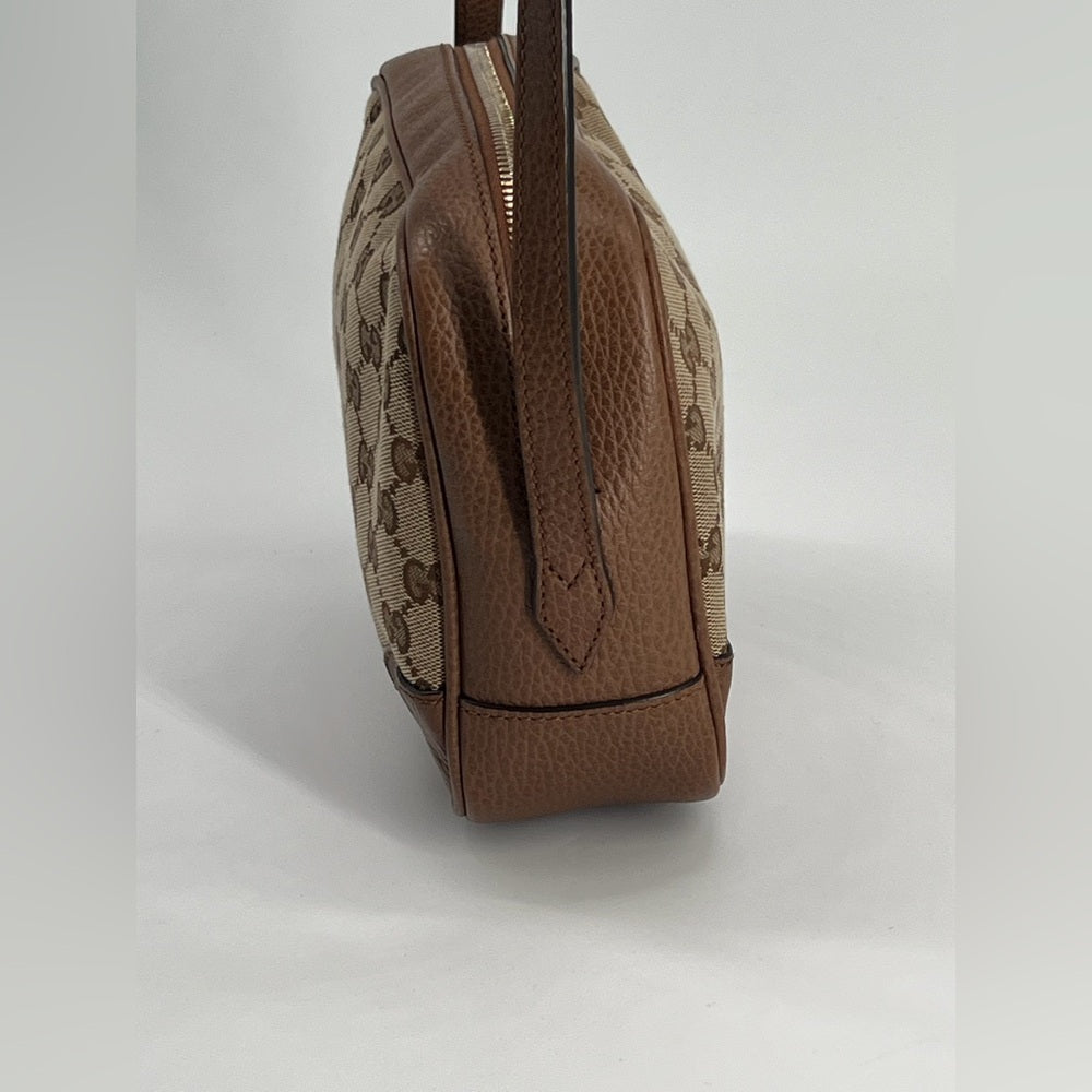 Gucci Monogram Small Bree Beige Canvas Camera Bag