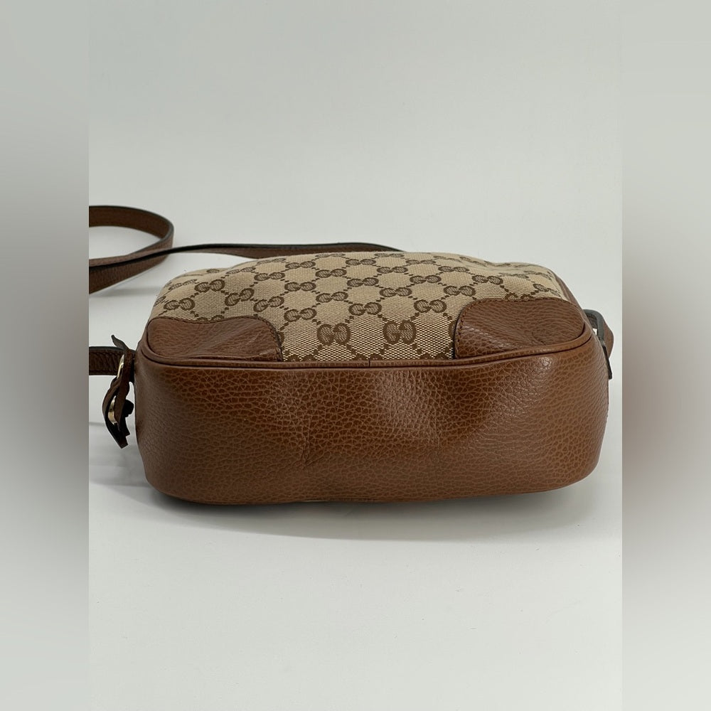 Gucci Monogram Small Bree Beige Canvas Camera Bag