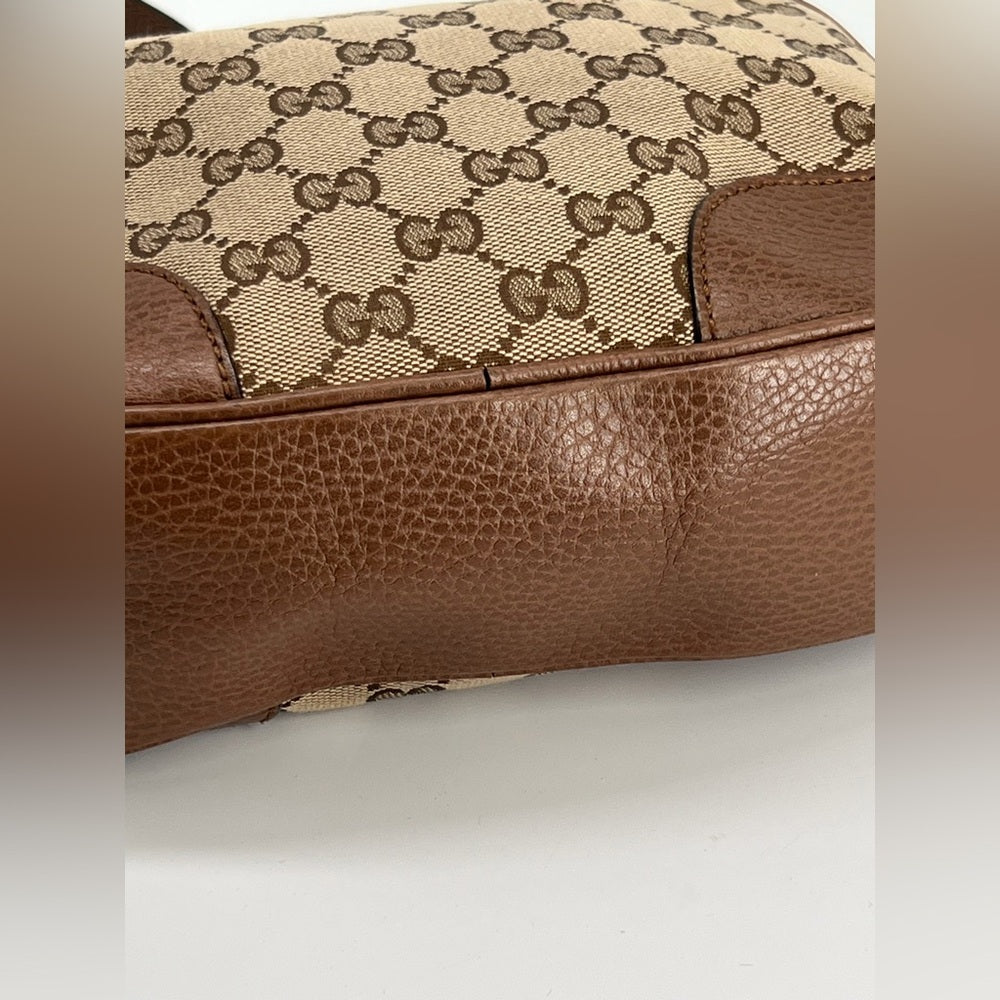 Gucci Monogram Small Bree Beige Canvas Camera Bag