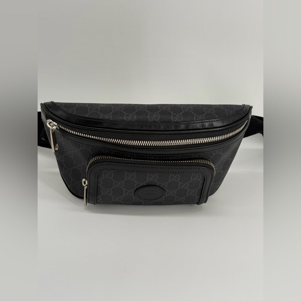 Gucci Supreme Monogram Canvas Interlocking G Patch Belt Bag