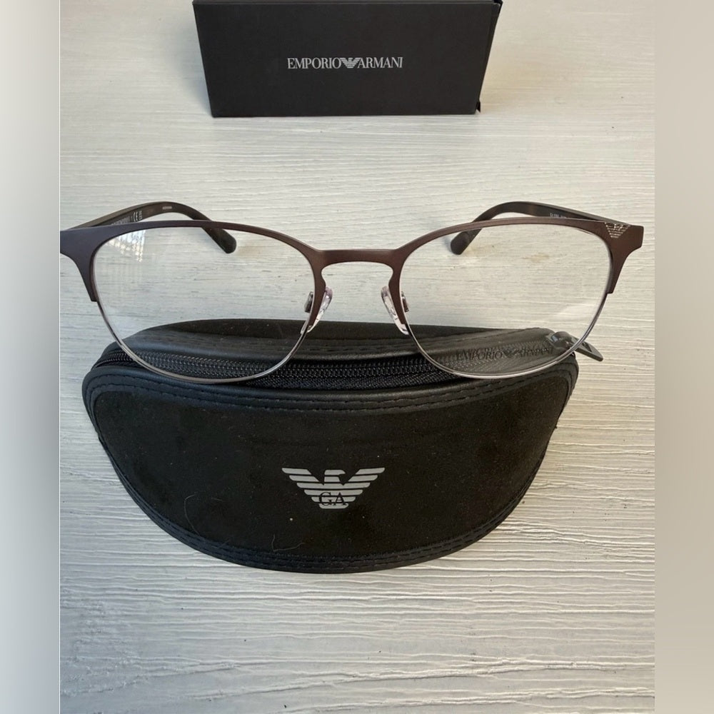 Emporio Armani EA1059 3179 Eyeglasses Frame Matte Brown Gunmetal 53-19