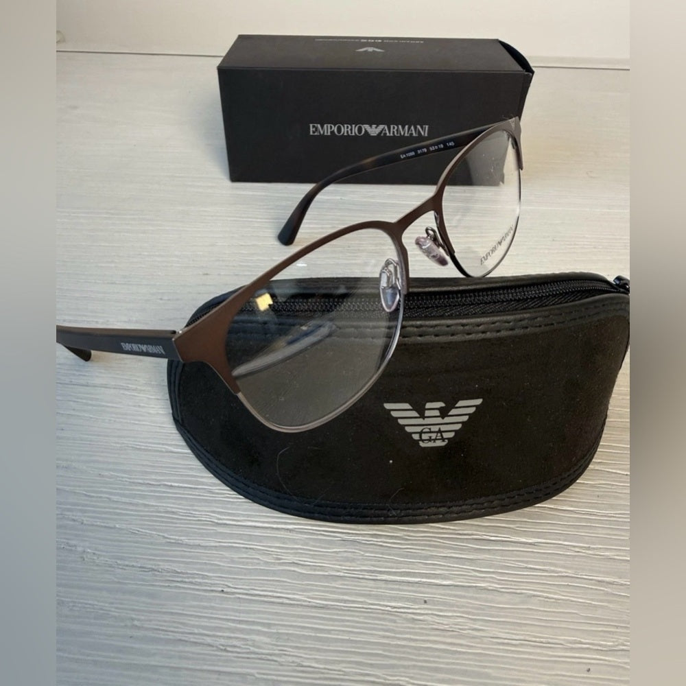 Emporio Armani EA1059 3179 Eyeglasses Frame Matte Brown Gunmetal 53-19