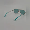 Tiffany & Co Sunglasses Silver With Blue Gradient Lenses Aviator Style