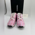 Chanel Pink Tweed CC Sneakers Size 35 1/2