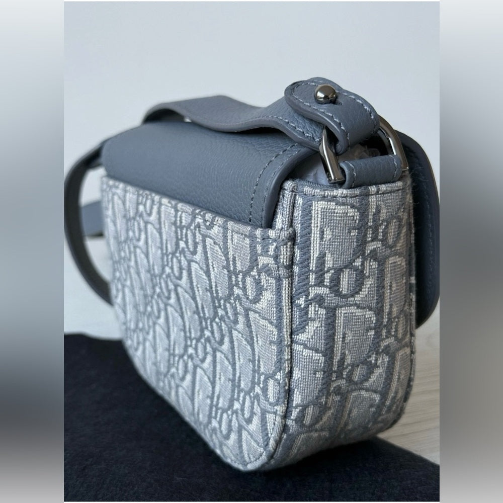 Dior Mini Saddle Messenger Bag Gray