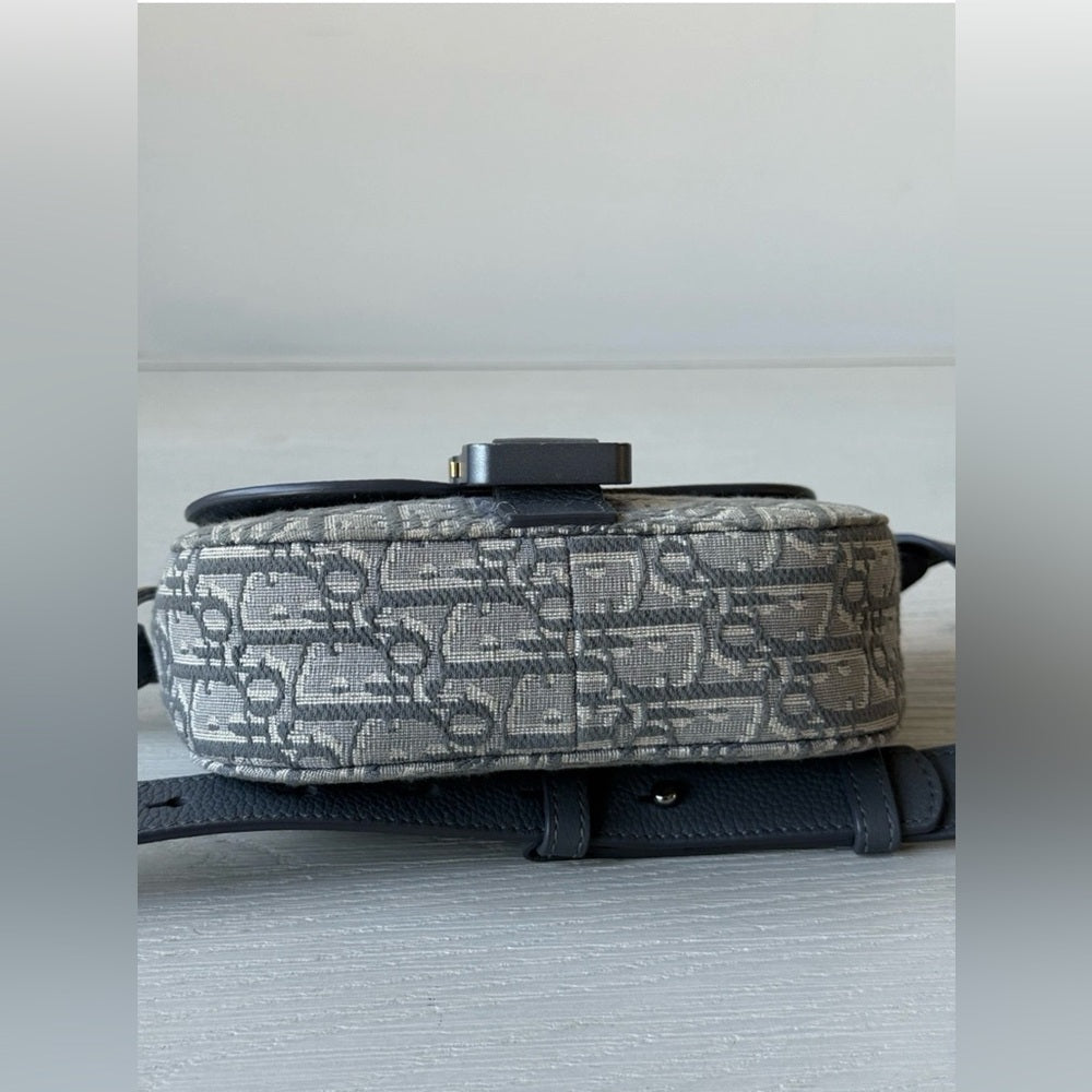 Dior Mini Saddle Messenger Bag Gray