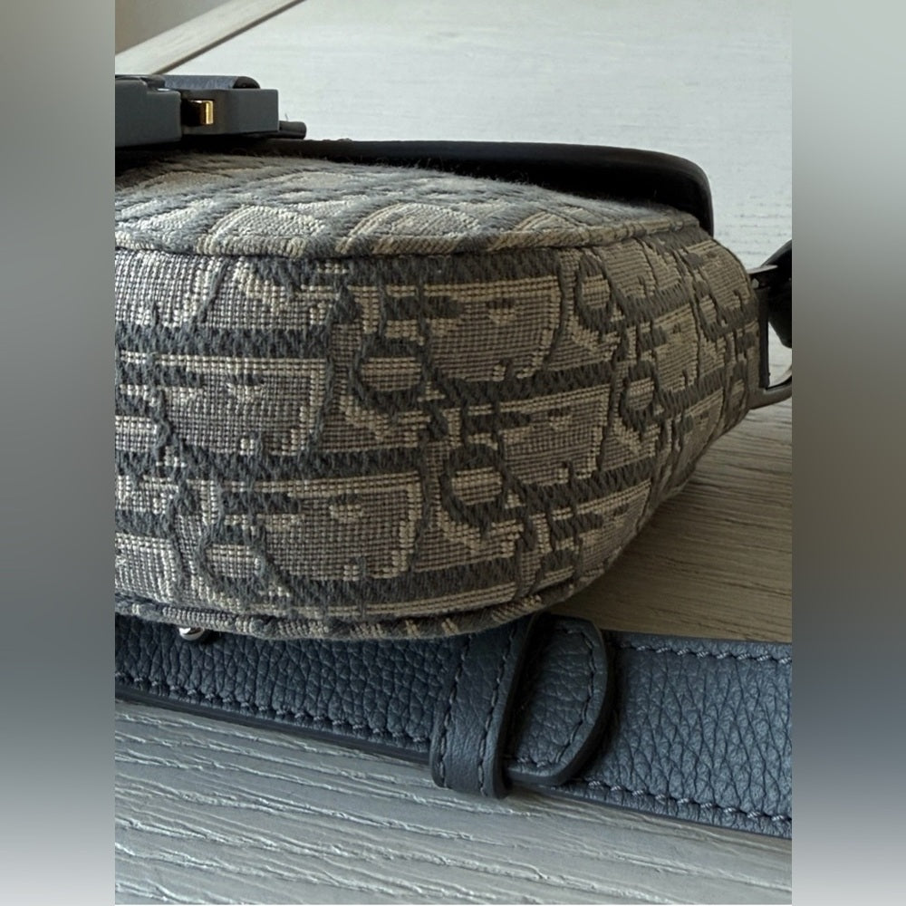 Dior Mini Saddle Messenger Bag Gray