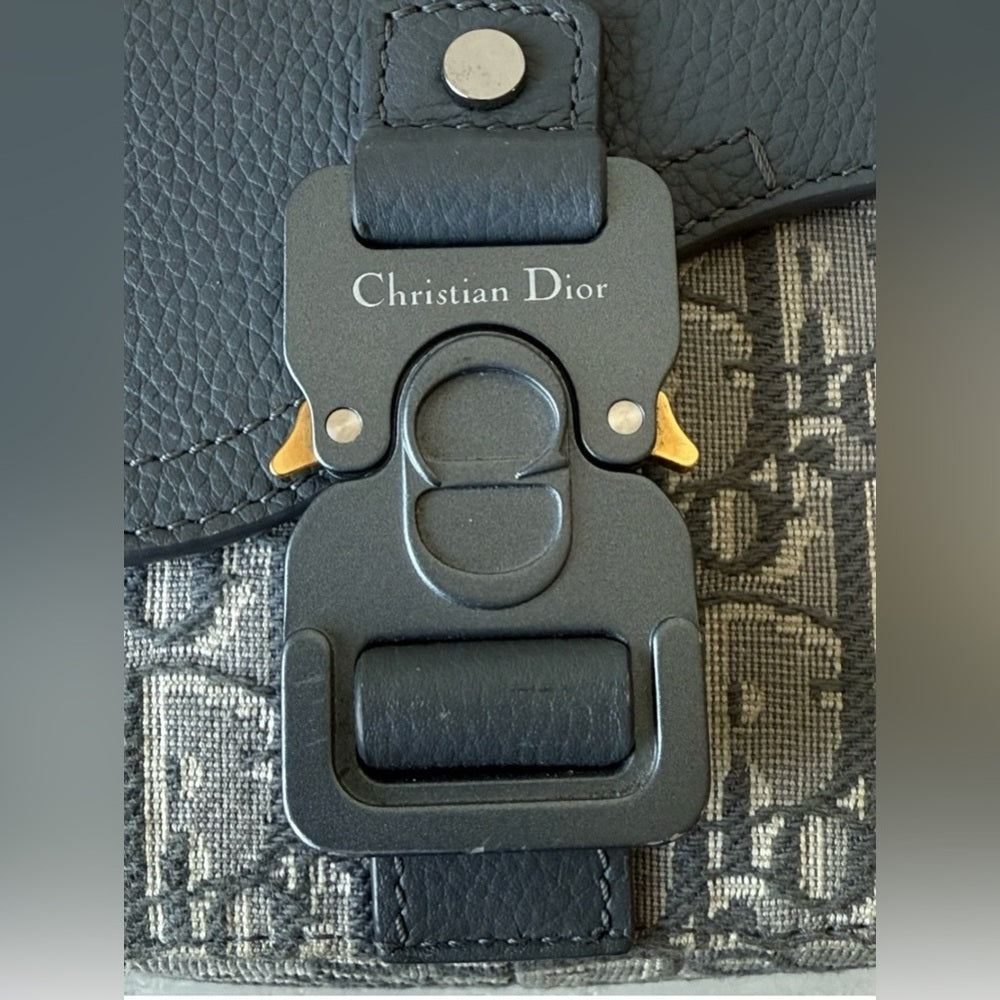 Dior Mini Saddle Messenger Bag Gray