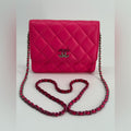 CHANEL WOC Pink Lambskin Leather Ombre Hardware Square Crossbody Bag