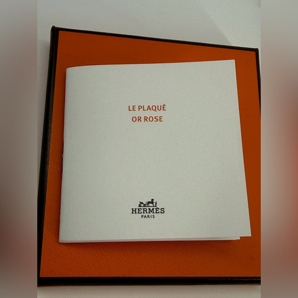 Hermes Lasquered Mini Pope H Orange Earrings