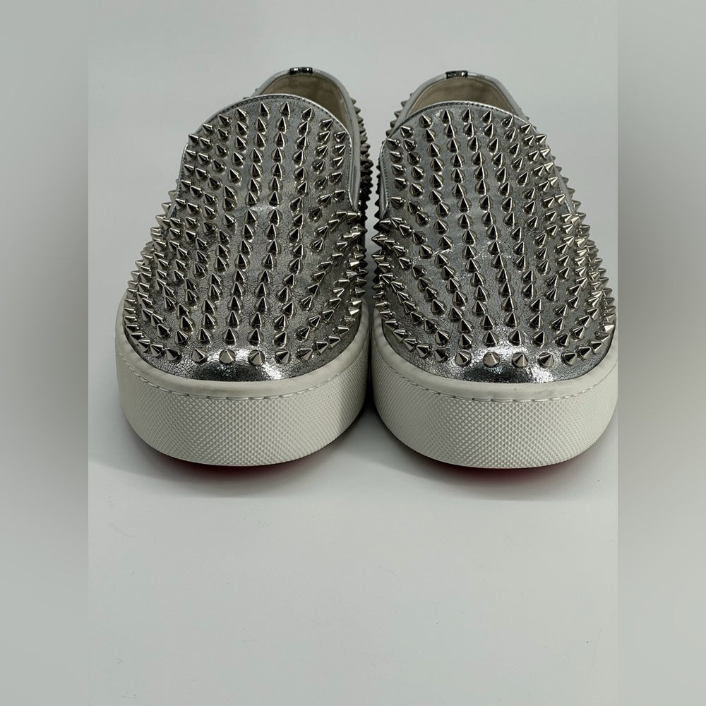Christian Louboutin Spikeboat Leather Slip-On Sneaker Men