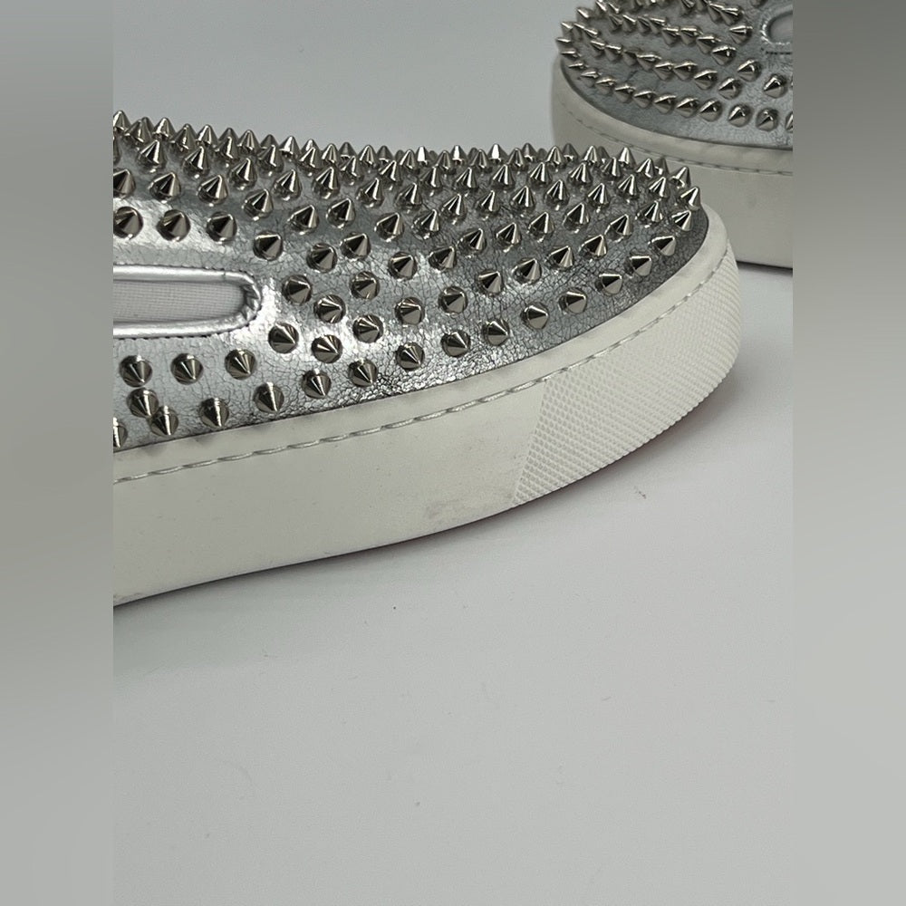 Christian Louboutin Spikeboat Leather Slip-On Sneaker Men