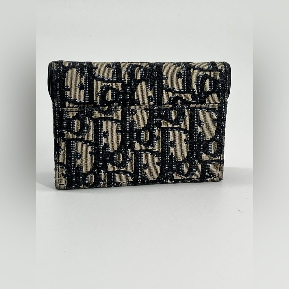 Cristian Dior Oblique Saddle Card Holder Wallet