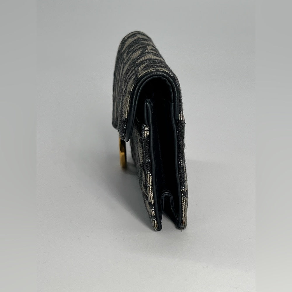 Cristian Dior Oblique Saddle Card Holder Wallet