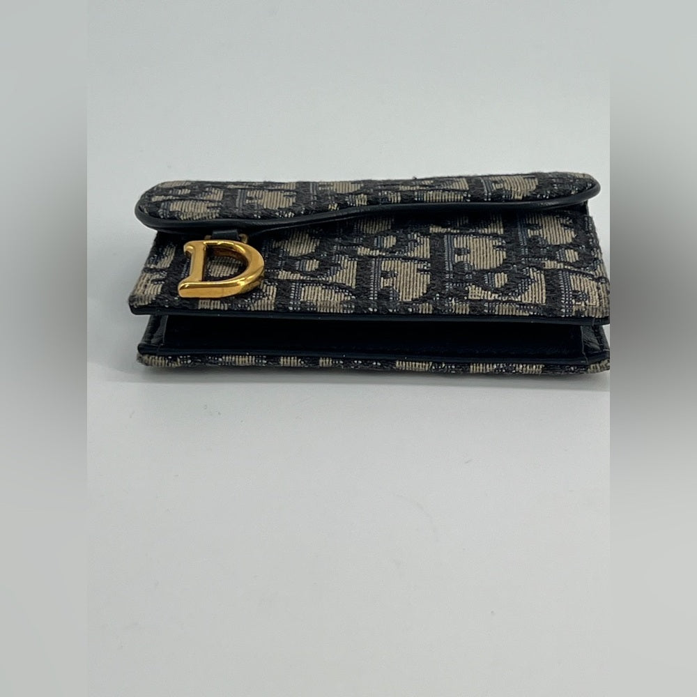 Cristian Dior Oblique Saddle Card Holder Wallet
