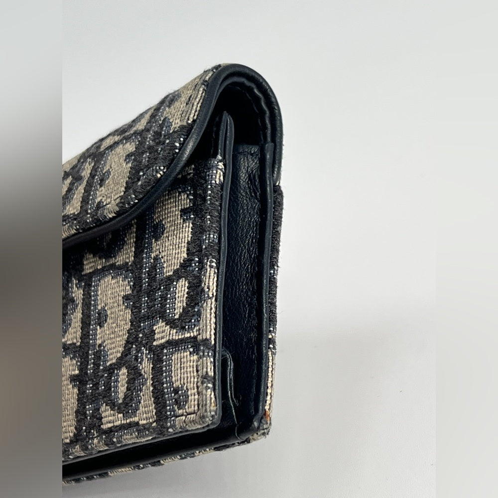 Cristian Dior Oblique Saddle Card Holder Wallet