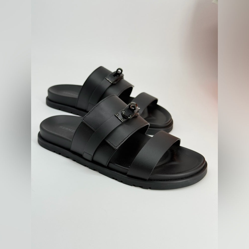 Hermes Jackson Sandals Black Size 40 EU