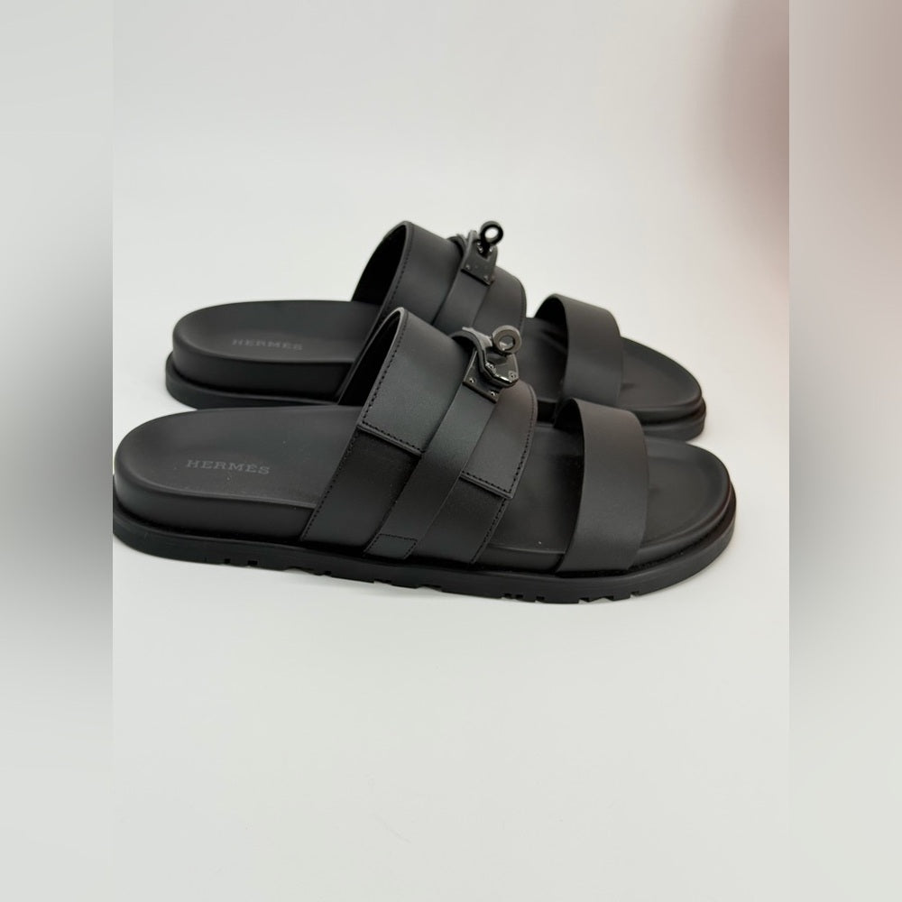 Hermes Jackson Sandals Black Size 40 EU