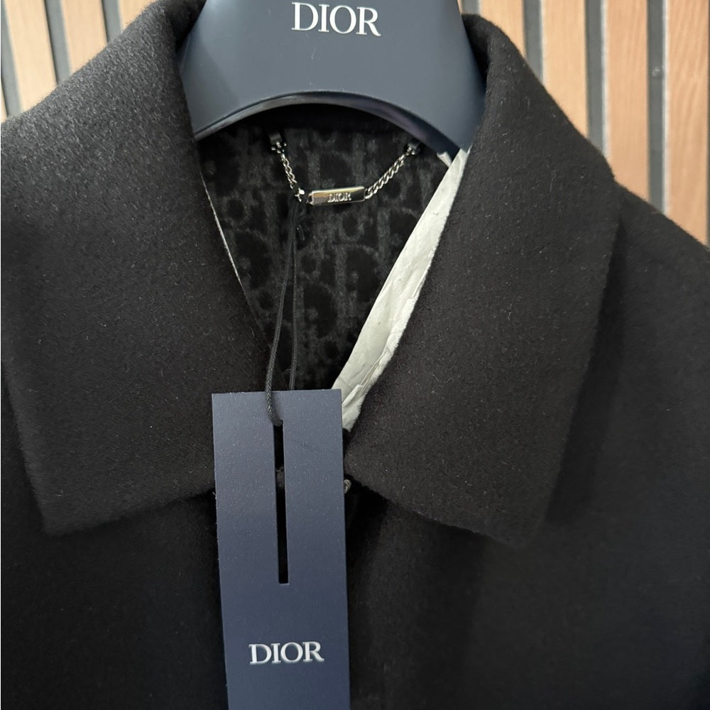 Dior Icons Workwear Jacket Black Double-Sided Virgin Wool and Cashmere Jacket 48